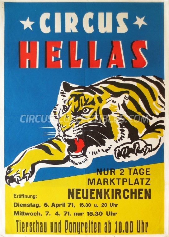 Hellas Circus Poster - Germany, 1971