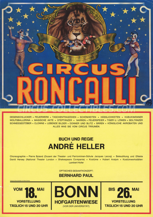 Roncalli Circus Poster - Germany, 1976