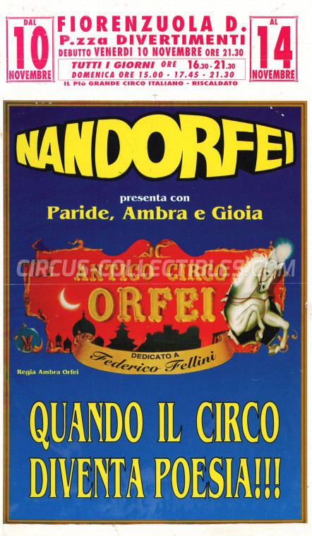 Nando Orfei Circus Poster - Italy, 1995