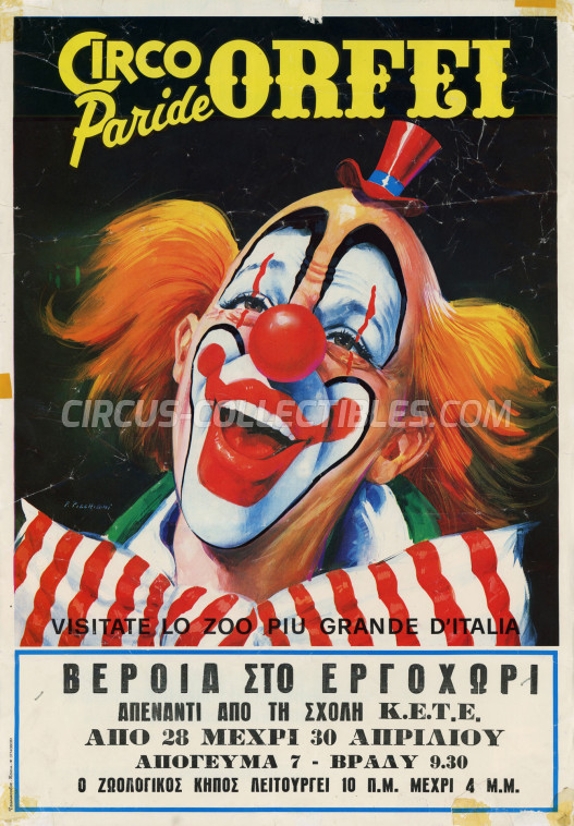 Paride Orfei Circus Poster - Italy, 1986