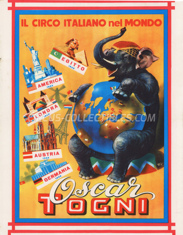 Oscar Togni Circus Poster - Italy, 1960