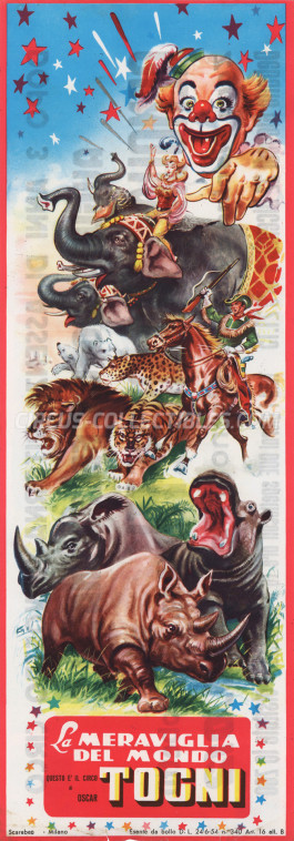Oscar Togni Circus Poster - Italy, 1966
