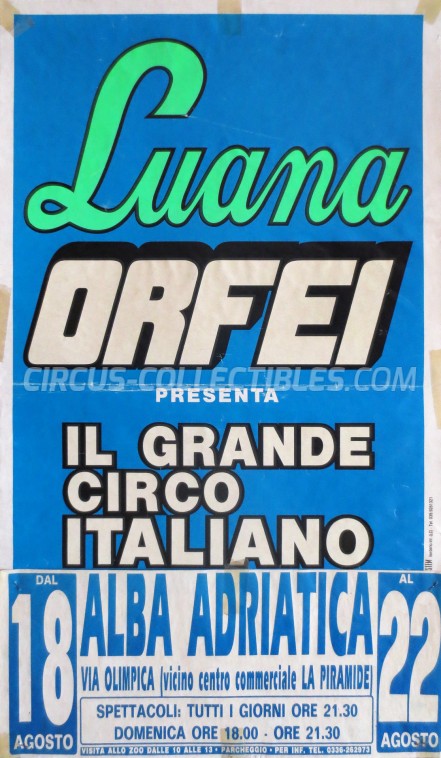 Luana Orfei Circus Poster - Italy, 2000