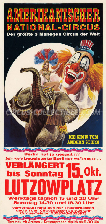American Circus (Togni) Circus Poster - Italy, 1989