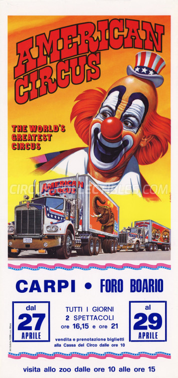 American Circus (Togni) Circus Poster - Italy, 1982