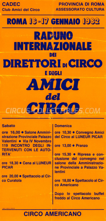 American Circus (Togni) Circus Poster - Italy, 1982
