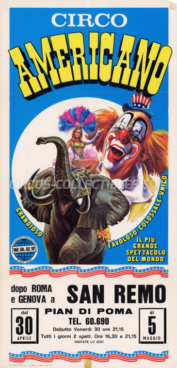 American Circus (Togni) Circus Poster - Italy, 1976