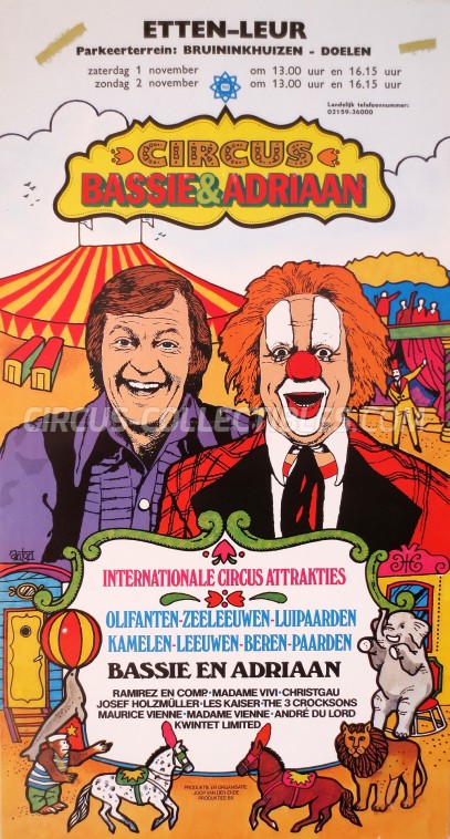 Bassie & Adriaan Circus Poster - Netherlands, 1980