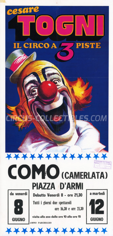 Cesare Togni Circus Poster - Italy, 1984