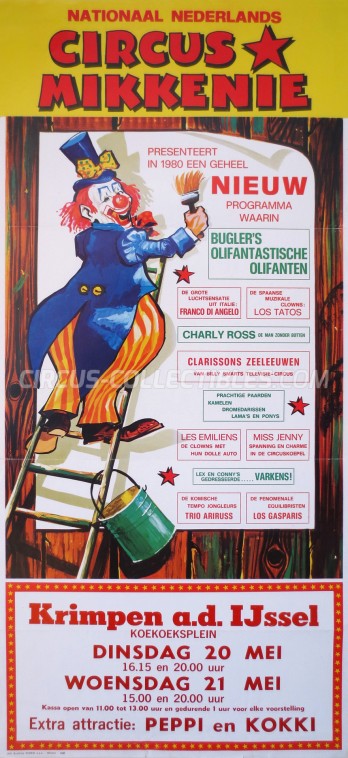 Mikkenie Circus Poster - Netherlands, 1980