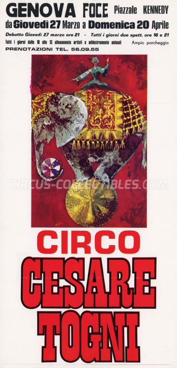 Cesare Togni Circus Poster - Italy, 1975