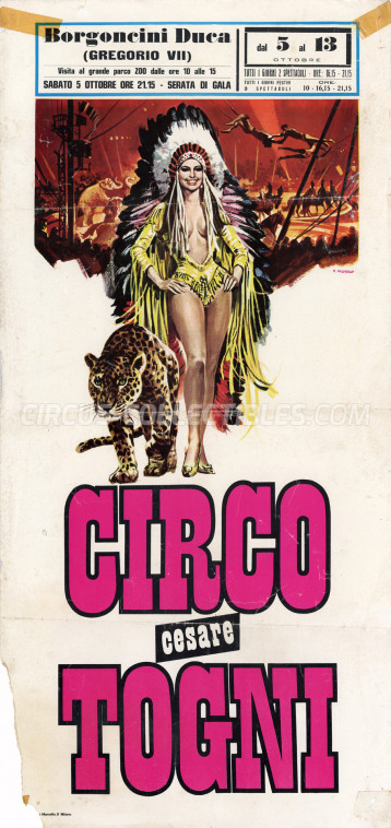 Cesare Togni Circus Poster - Italy, 1974
