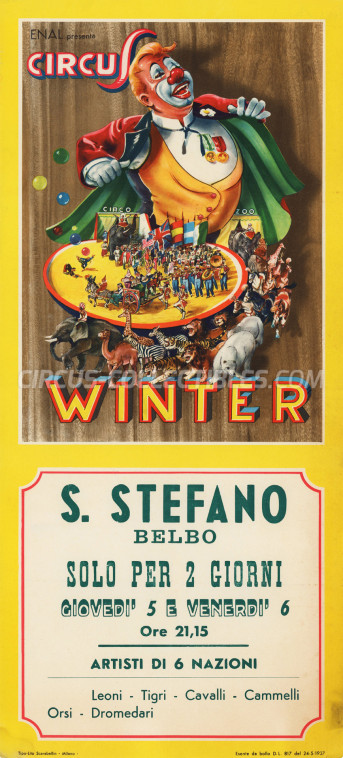 Winter Circus Poster - Italy, 1964