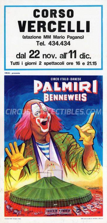 Palmiri Benneweis Circus Poster - Italy, 1966