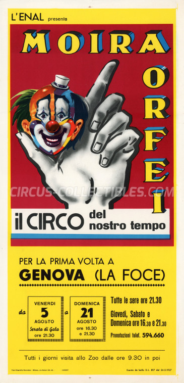 Moira Orfei Circus Poster - Italy, 1966