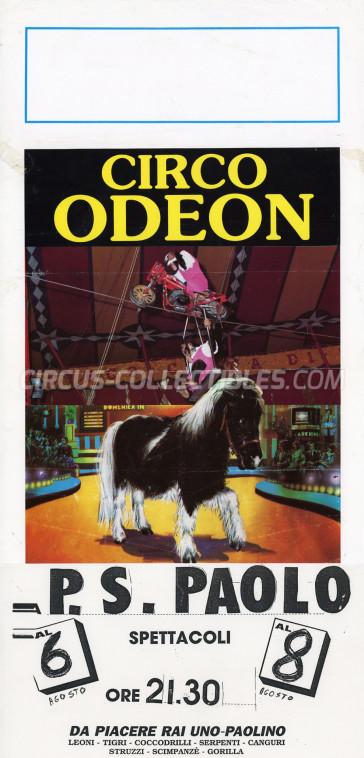 Odeon Circus Poster - Italy, 1992