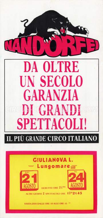 Nando Orfei Circus Poster - Italy, 1989