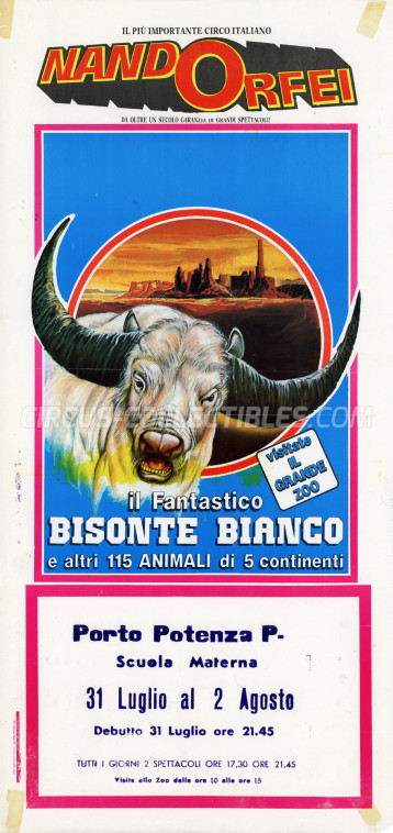 Nando Orfei Circus Poster - Italy, 1988