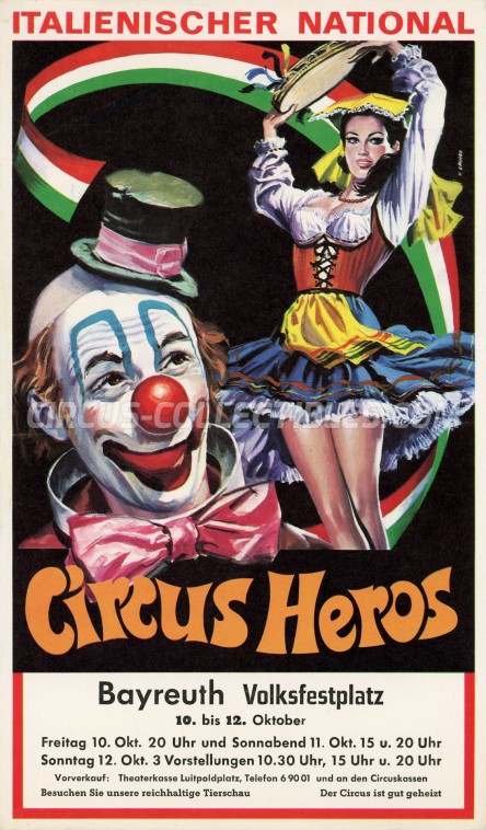 Heros (Togni) Circus Poster - Italy, 1969