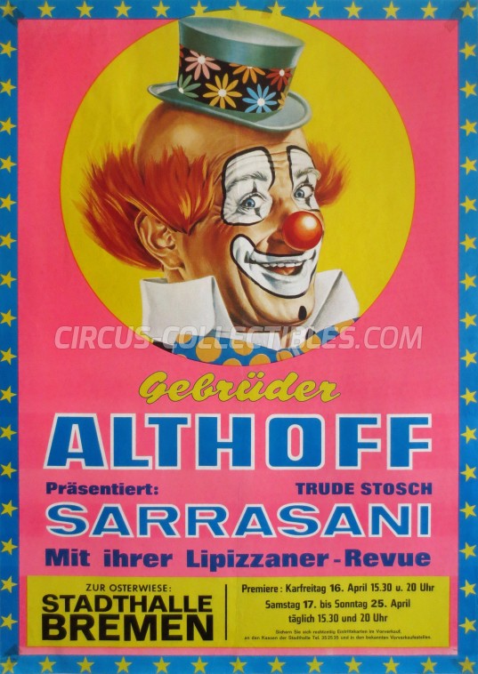 Gebrüder Althoff Circus Poster - Germany, 1976