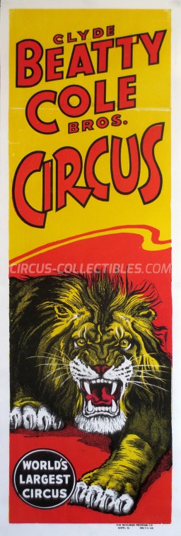 Clyde Beatty Cole Bros. Circus Circus Poster - USA, 0