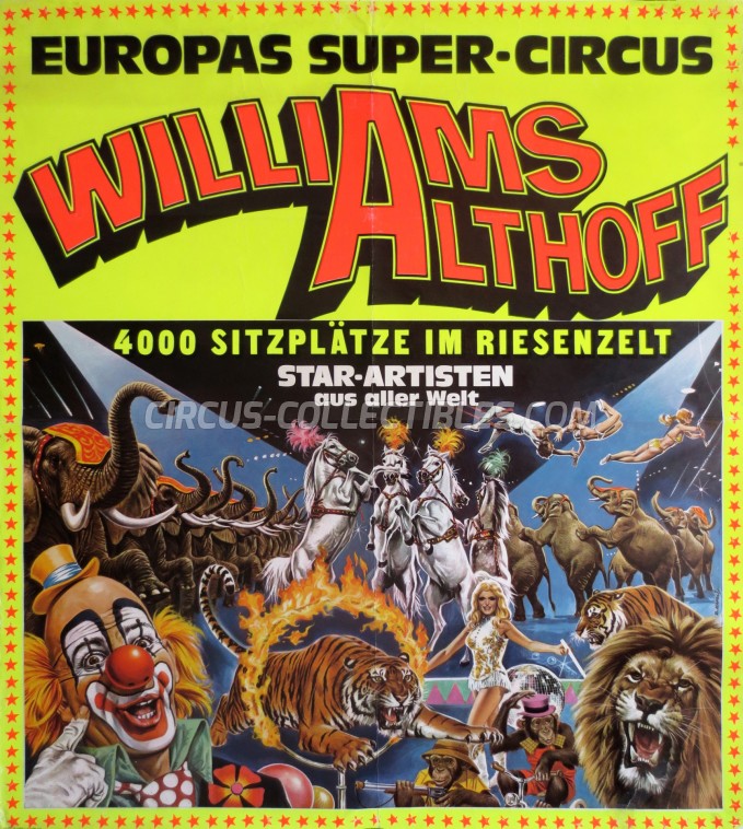 Althoff-Williams Circus Poster - Germany, 1978