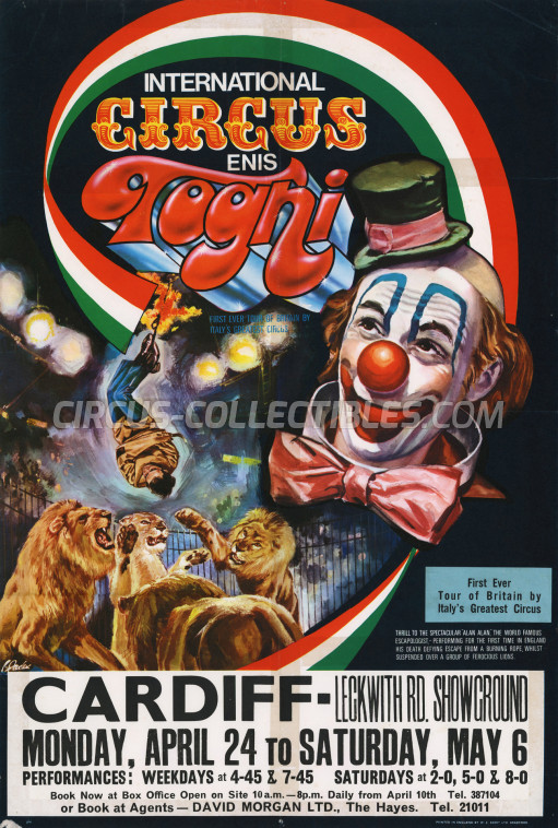 Enis Togni Circus Poster - Italy, 1972