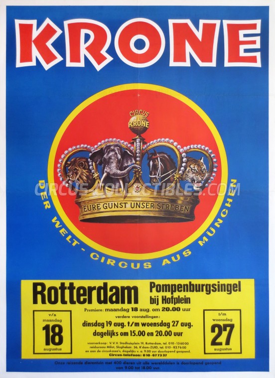 Krone Circus Poster - Germany, 1975