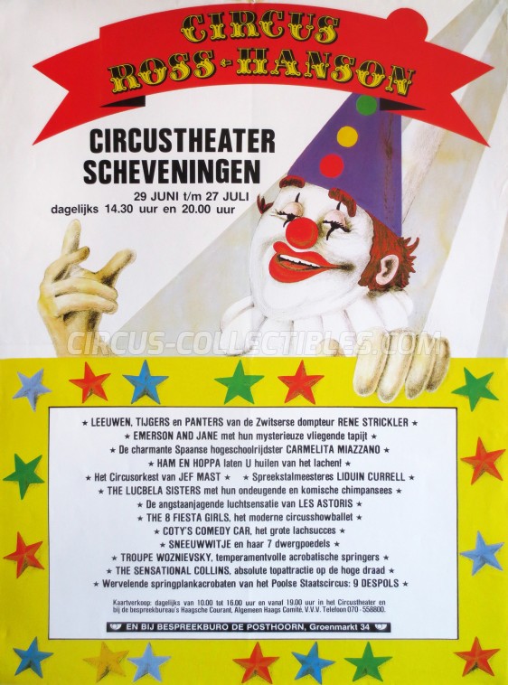 Ross-Hanson Circus Poster - Netherlands, 1983