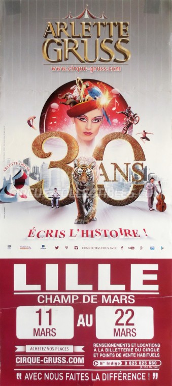 Arlette Gruss Circus Poster - France, 2015
