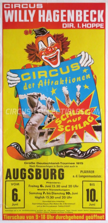 Willy Hagenbeck Circus Poster - Germany, 1975