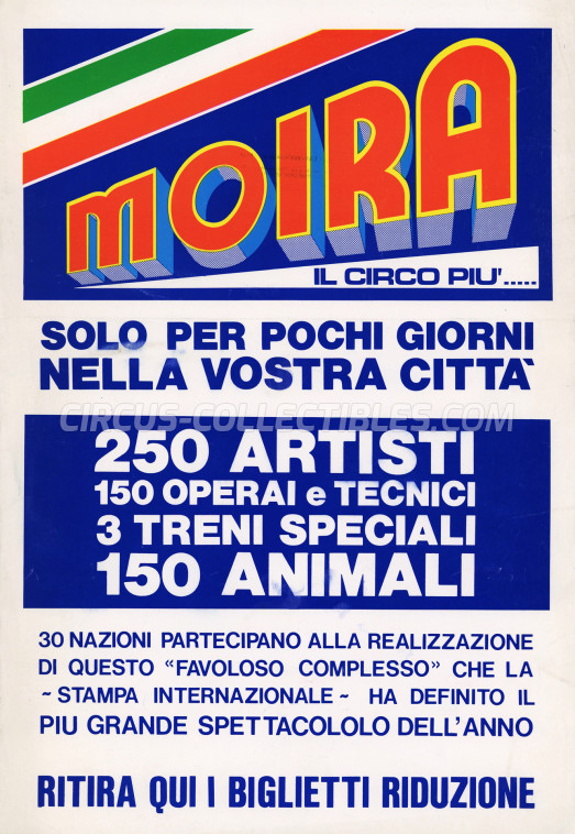 Moira Orfei Circus Poster - Italy, 1986