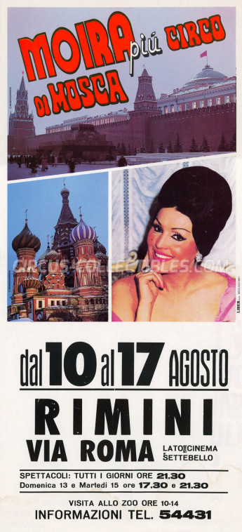Moira Orfei Circus Poster - Italy, 1989