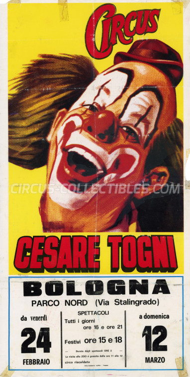 Cesare Togni Circus Poster - Italy, 1989
