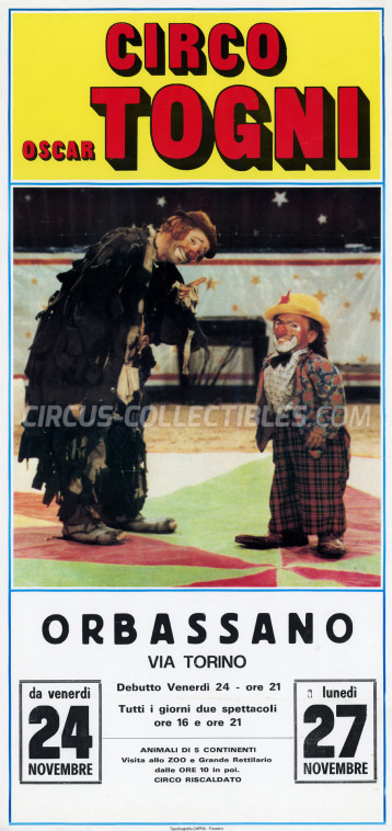 Oscar Togni Circus Poster - Italy, 1989