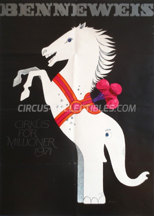 Benneweis Circus Poster - Denmark, 1971