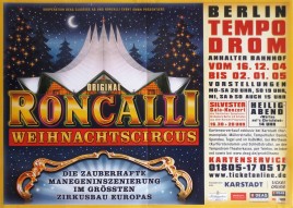 Original Roncalli Weihnachtscircus Circus poster - Germany, 2004