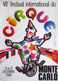 7e Festival International du Cirque de Monte-Carlo Circus poster - Monaco, 1980