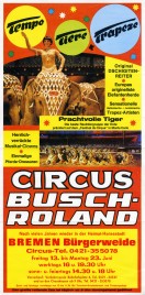 Circus Busch-Roland Circus poster - Germany, 1980