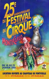 25e Festival International du Cirque de Monte-Carlo Circus poster - Monaco, 2001