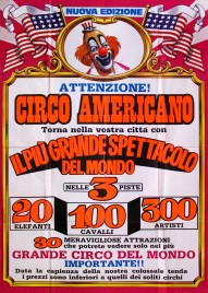American Circus (Togni) Circus poster - Italy, 1982