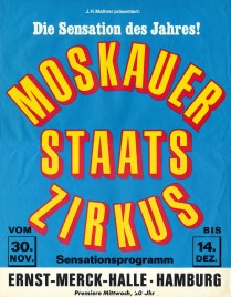Moskauer Staats Zirkus Circus poster - Russia, 1977