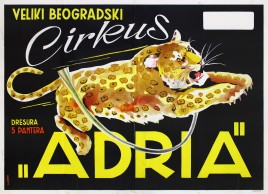 Cirkus Adria Circus poster - Serbia, 1954