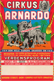 Cirkus Arnardo Circus poster - Norway, 1970