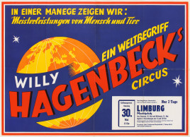 Circus Willy Hagenbeck Circus poster - Germany, 1967
