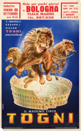 Il Massimo Circo Togni Circus poster - Italy, 1960