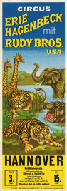 Circus Erie Hagenbeck mit Rudy Bros. Circus poster - Germany, 1967