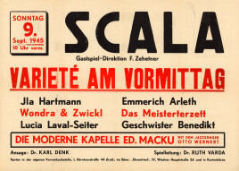 Variété Scala Circus poster - Austria, 1945