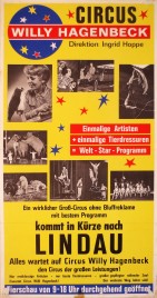 Circus Willy Hagenbeck Circus poster - Germany, 1970