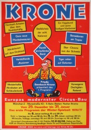 Circus Krone Circus poster - Germany, 1976